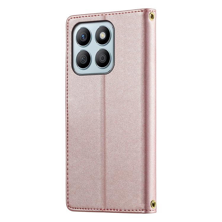 For Honor X8b 4G Cute Cats Magnetic Closure Vegan Leather Phone Case with Strap
