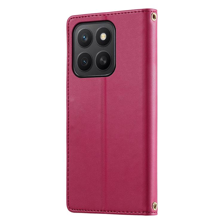 For Honor X8c 4G Cute Cats Magnetic Closure Vegan Leather Phone Case with Strap