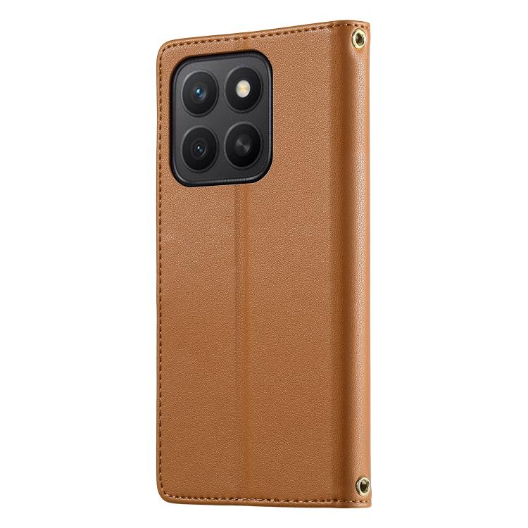 For Honor X8c 4G Cute Cats Magnetic Closure Vegan Leather Phone Case with Strap