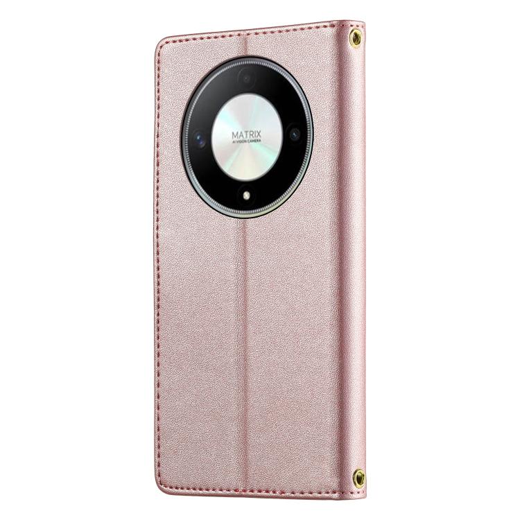 For Honor X9b / Honor X50 Cute Cats Magnetic Closure Vegan Leather Phone Case with Strap