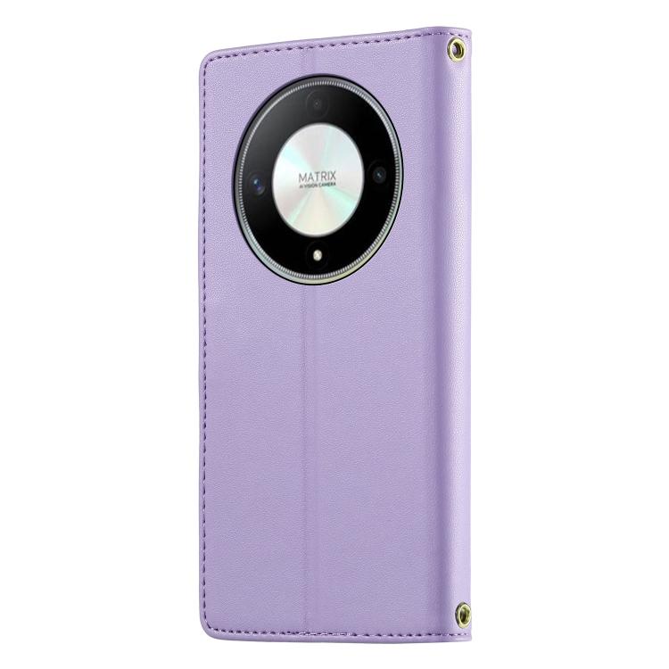 For Honor X9b / Honor X50 Cute Cats Magnetic Closure Vegan Leather Phone Case with Strap