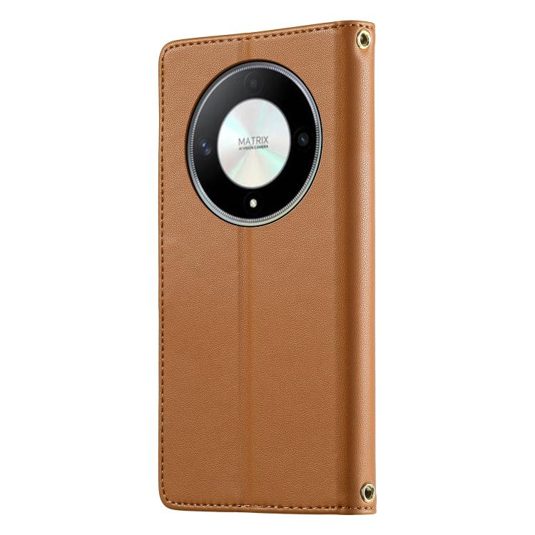 For Honor X9b / Honor X50 Cute Cats Magnetic Closure Vegan Leather Phone Case with Strap