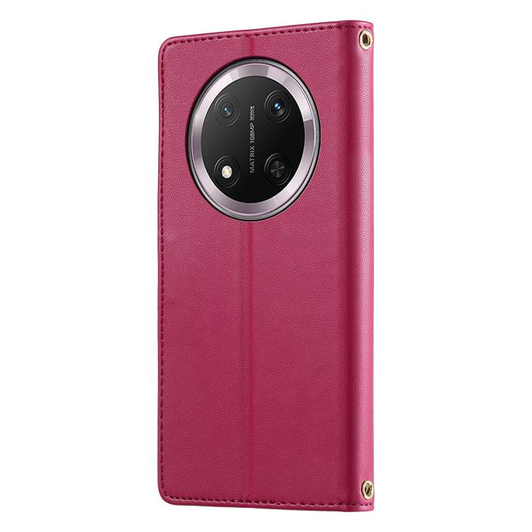 For Honor X9c Global / Honor Magic7 Lite Cute Cats Magnetic Closure Vegan Leather Phone Case with Strap