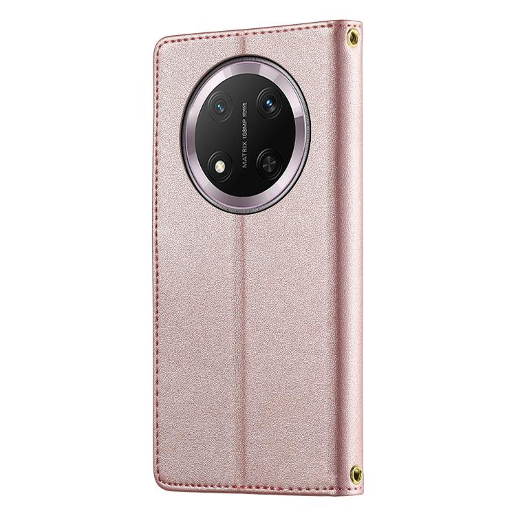 For Honor X9c Global / Honor Magic7 Lite Cute Cats Magnetic Closure Vegan Leather Phone Case with Strap