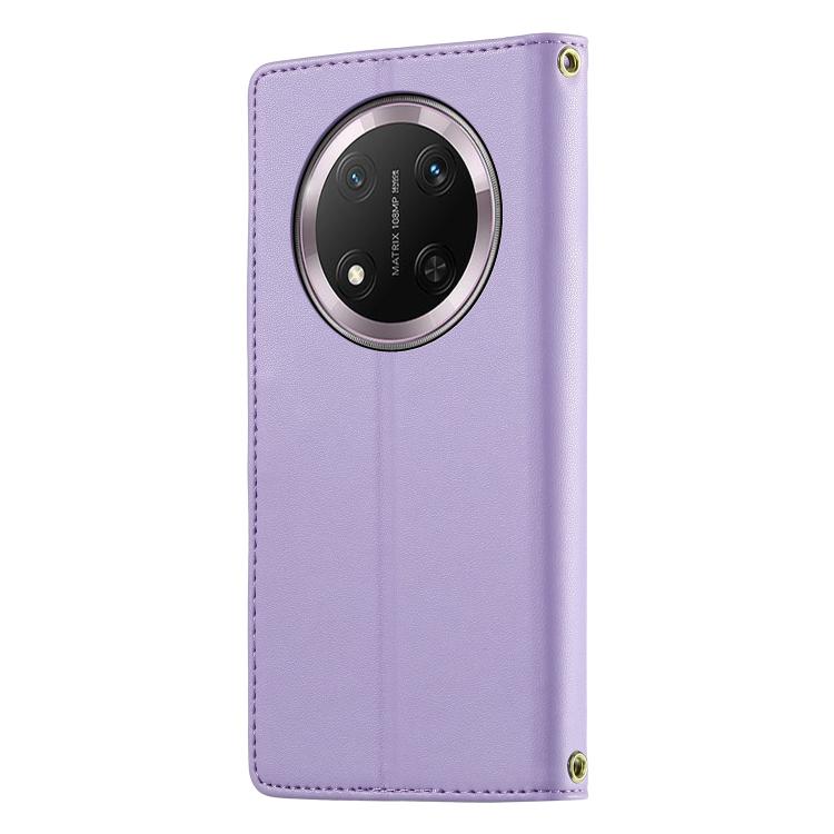 For Honor X9c Global / Honor Magic7 Lite Cute Cats Magnetic Closure Vegan Leather Phone Case with Strap