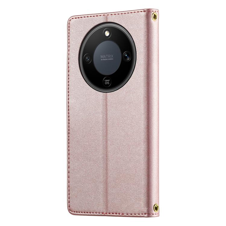 For Honor X9d 5G / Honor X70 5G Cute Cats Magnetic Closure Vegan Leather Phone Case with Strap