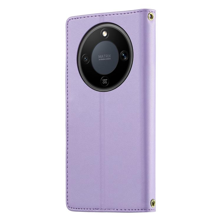 For Honor X9d 5G / Honor X70 5G Cute Cats Magnetic Closure Vegan Leather Phone Case with Strap
