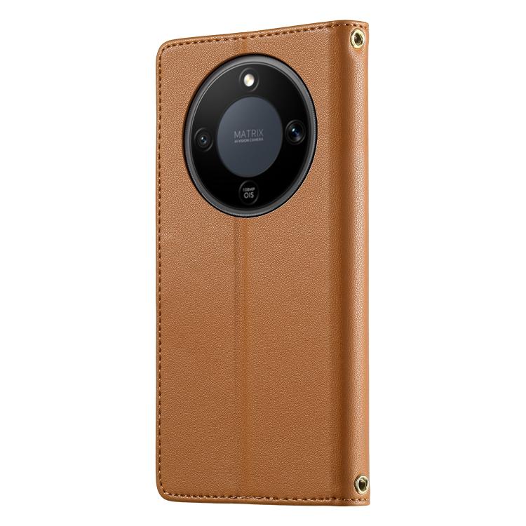 For Honor X9d 5G / Honor X70 5G Cute Cats Magnetic Closure Vegan Leather Phone Case with Strap