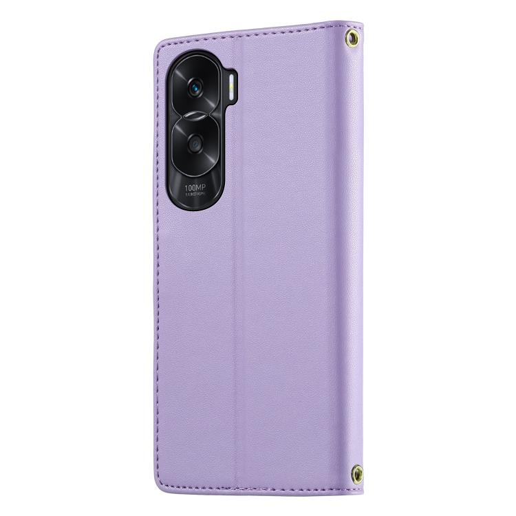 For Honor X50i / Honor 90 Lite Cute Cats Magnetic Closure Vegan Leather Phone Case with Strap