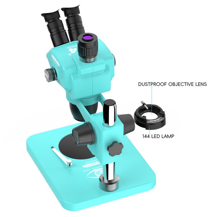 RF4 RF-6565R 6.5-65X Synchronous Zoom Trinocular Stereo Microscope - Blue