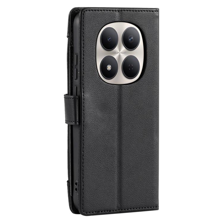 For Redmi Note 15 5G / 4G Global 164mm Litchi Texture Zipper Wallet Buckle Vegan Leather Phone Case with Wrist Strap