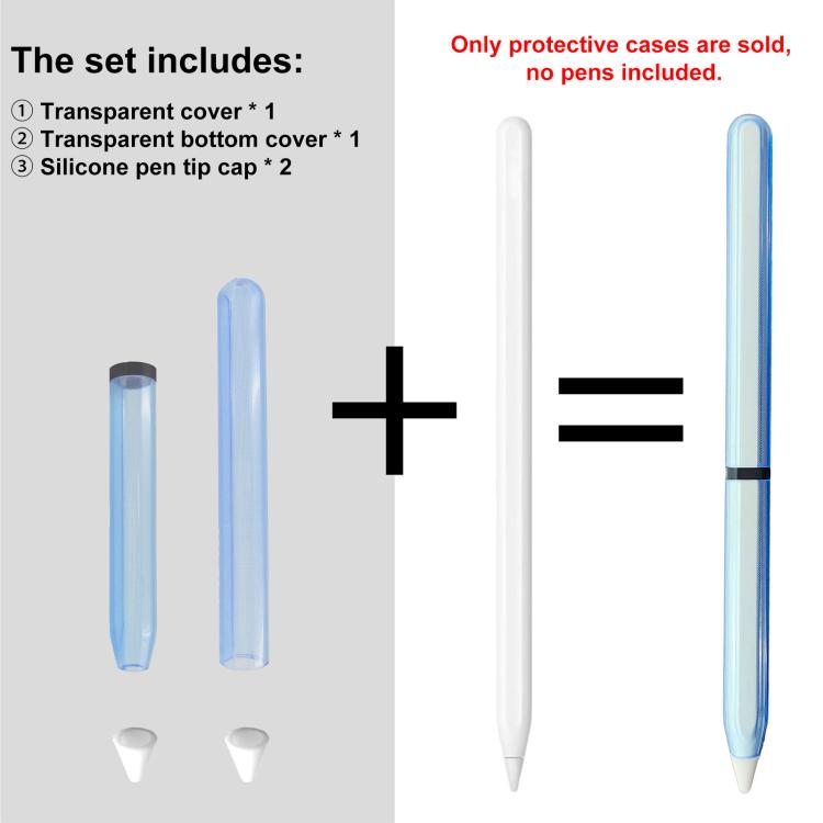 For Apple Pencil 2 / Pro Detachable Transparent Stylus Pen Case