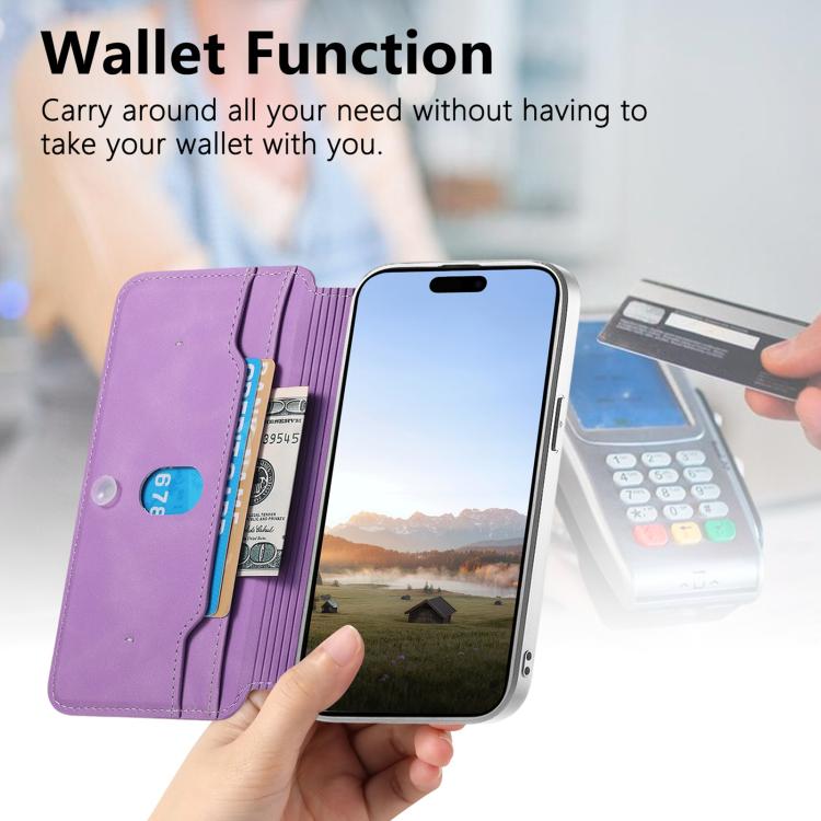 For Redmi Turbo 4 Pro CaseNeo Precision Hole Silver-Edged Magnetic Zipper Wallet Cross-Grain Vegan Leather Phone Case
