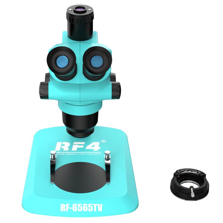 RF4 RF-6565TV 6.5-65X Synchronous Zoom Trinocular Stereo Microscope - Blue