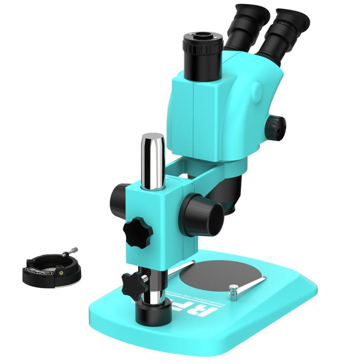 RF4 RF-6565TV 6.5-65X Synchronous Zoom Trinocular Stereo Microscope - Blue