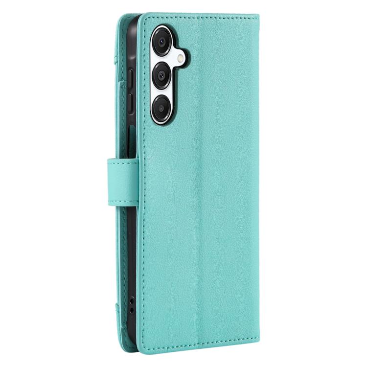 For Galaxy A26 5G Litchi Texture Zipper Wallet Buckle Vegan Leather Phone Case with Wrist Strap