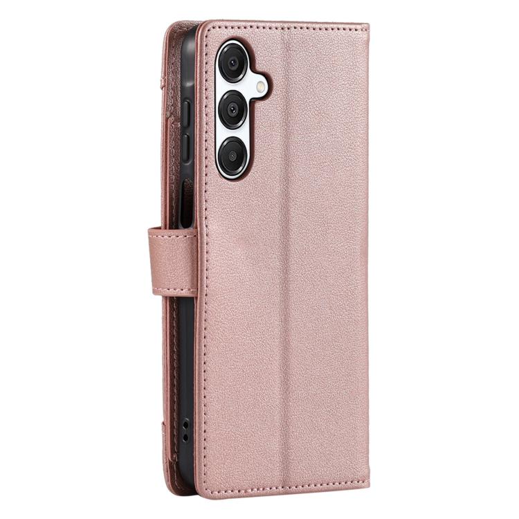 For Galaxy A26 5G Litchi Texture Zipper Wallet Buckle Vegan Leather Phone Case with Wrist Strap