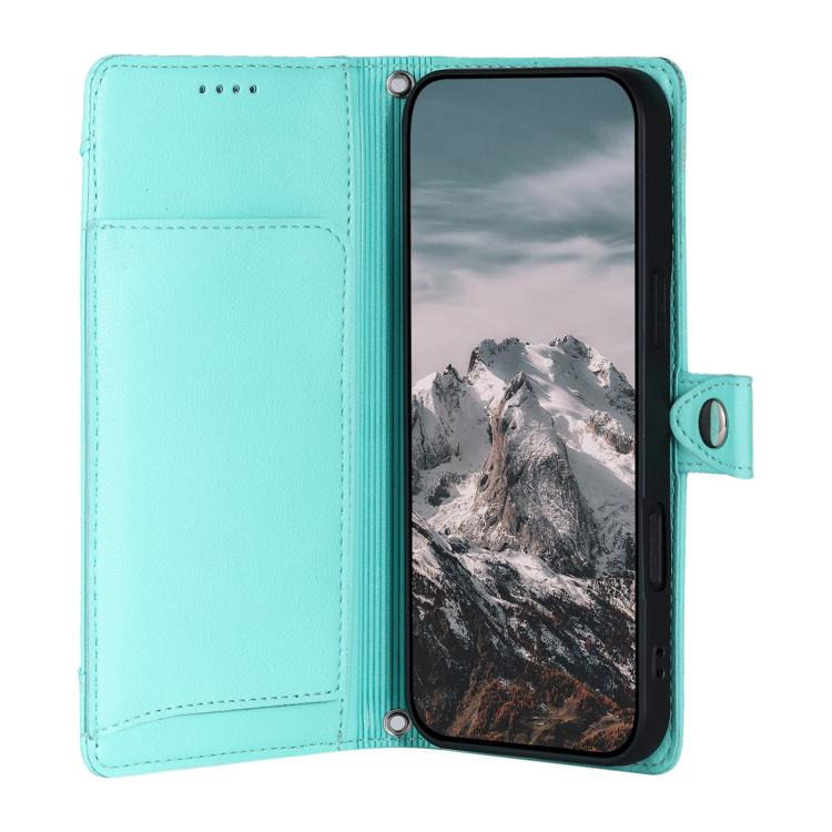For Galaxy A33 5G Litchi Texture Zipper Wallet Buckle Vegan Leather Phone Case with Wrist Strap