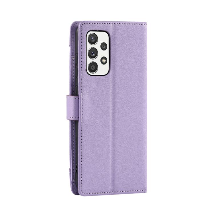 For Galaxy A33 5G Litchi Texture Zipper Wallet Buckle Vegan Leather Phone Case with Wrist Strap