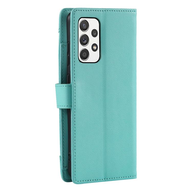 For Galaxy A53 5G Litchi Texture Zipper Wallet Buckle Vegan Leather Phone Case with Wrist Strap