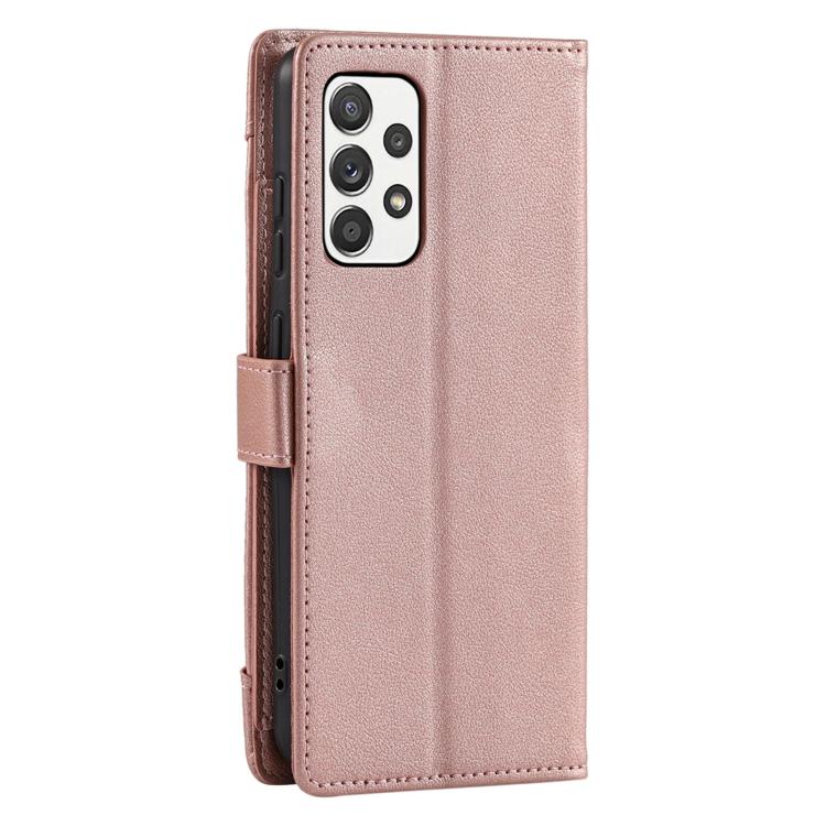 For Galaxy A53 5G Litchi Texture Zipper Wallet Buckle Vegan Leather Phone Case with Wrist Strap