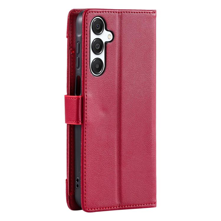 For Galaxy A54 5G Litchi Texture Zipper Wallet Buckle Vegan Leather Phone Case with Wrist Strap