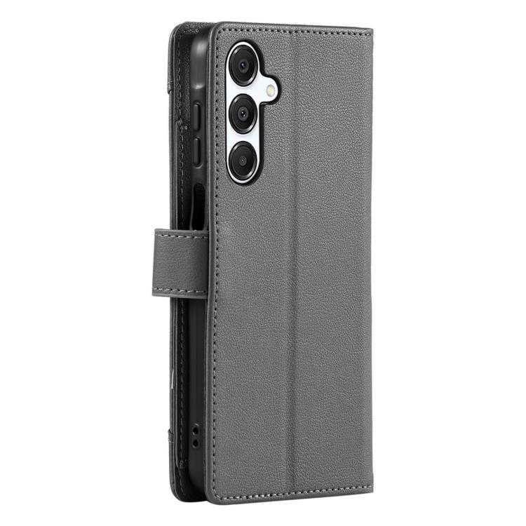 For Galaxy A54 5G Litchi Texture Zipper Wallet Buckle Vegan Leather Phone Case with Wrist Strap