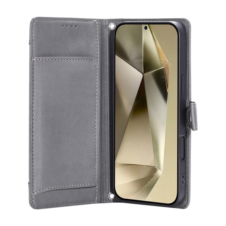 For Galaxy A54 5G Litchi Texture Zipper Wallet Buckle Vegan Leather Phone Case with Wrist Strap