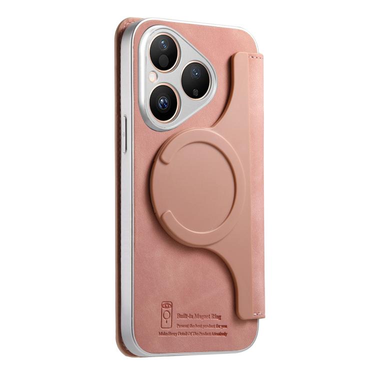 For Huawei Pura 8 5G CaseNeo Precision Hole Silver-Edged Magnetic Zipper Wallet Cross-Grain Vegan Leather Phone Case