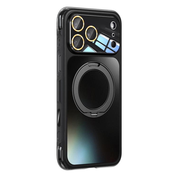 For iPhone 17 Pro AG Metal bracket Rotating Stand Airbag Shockproof Magnetic Phone Case