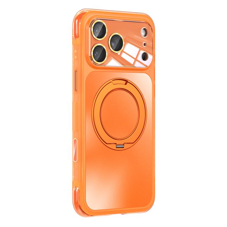For iPhone 16 Pro Max AG Metal bracket Rotating Stand Airbag Shockproof Magnetic Phone Case