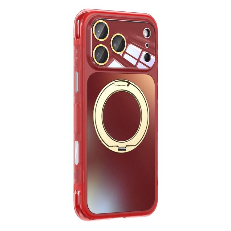 For iPhone 16 Pro Max AG Metal bracket Rotating Stand Airbag Shockproof Magnetic Phone Case