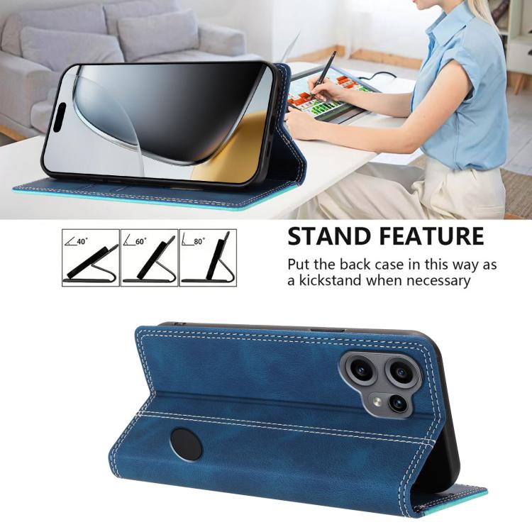 For Nothing CMF Phone 2 Pro Skin Feel Two-tone RFID Blocking Vegan Leather Phone Case