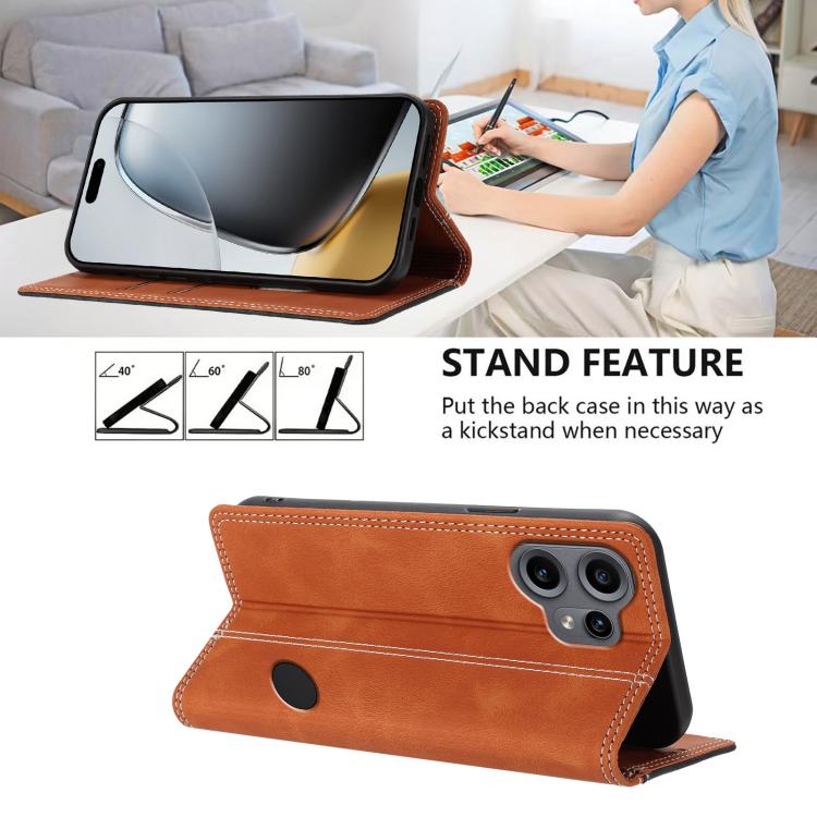For Nothing CMF Phone 2 Pro Skin Feel Two-tone RFID Blocking Vegan Leather Phone Case