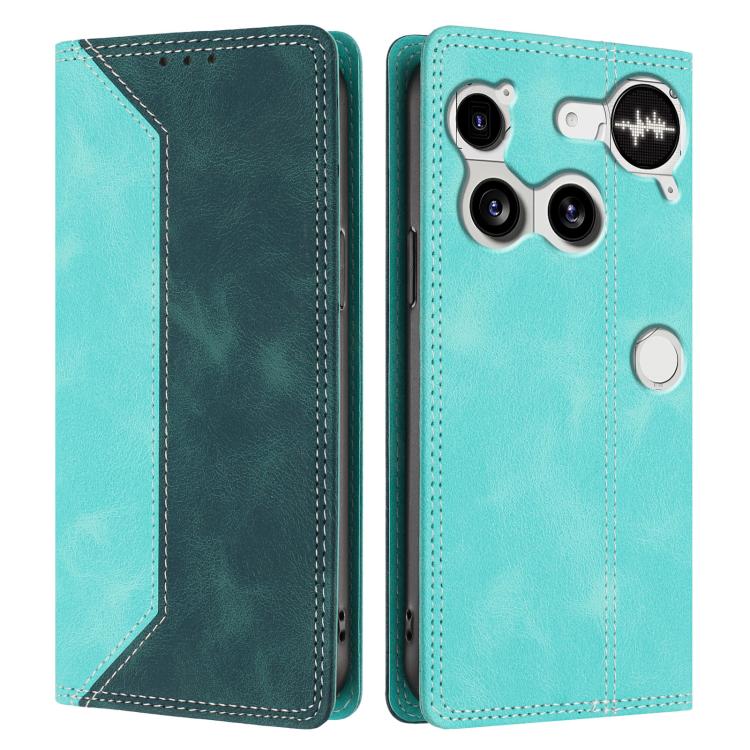 For Nothing Phone 3 Skin Feel Two-tone RFID Blocking Vegan Leather Phone Case