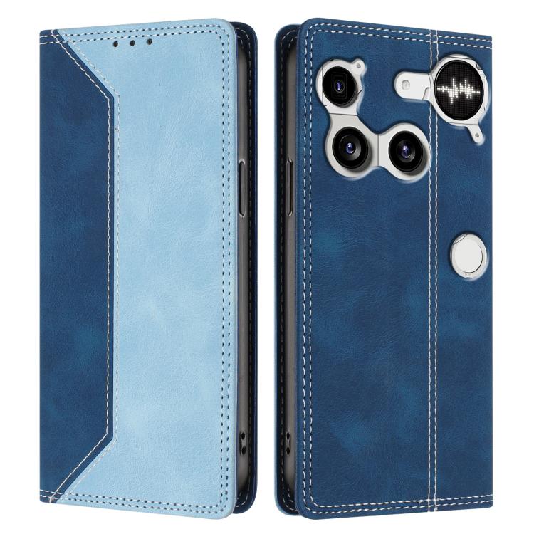 For Nothing Phone 3 Skin Feel Two-tone RFID Blocking Vegan Leather Phone Case