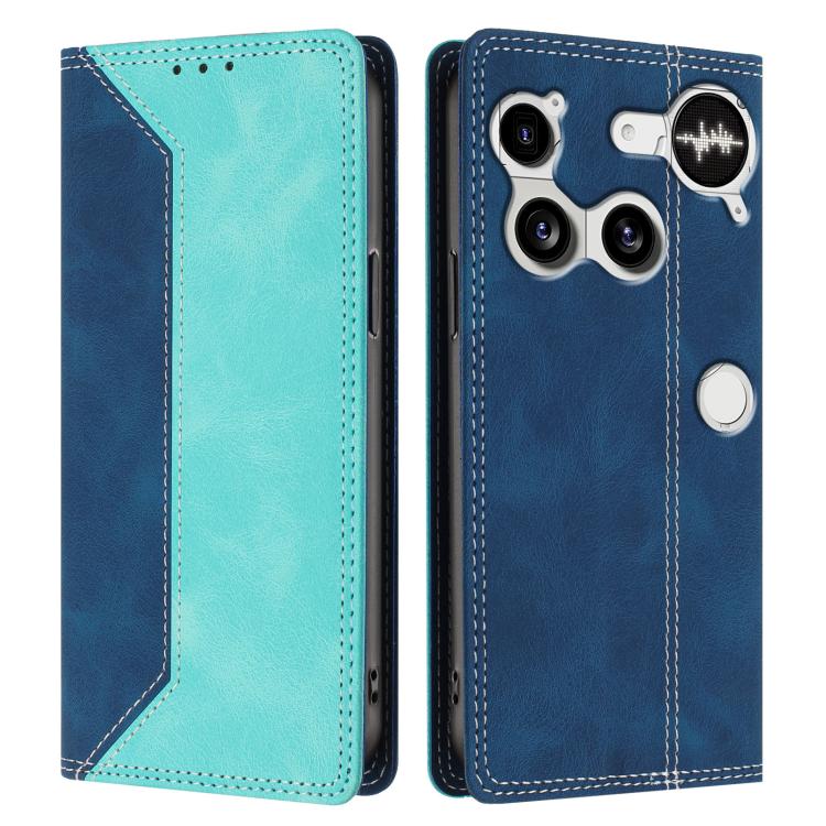 For Nothing Phone 3 Skin Feel Two-tone RFID Blocking Vegan Leather Phone Case