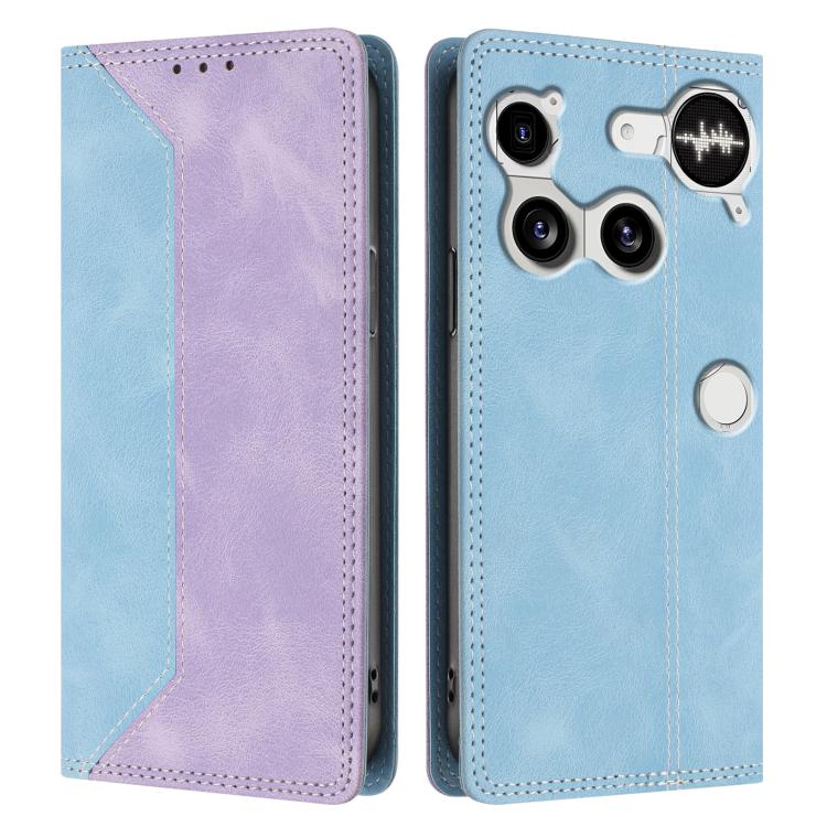 For Nothing Phone 3 Skin Feel Two-tone RFID Blocking Vegan Leather Phone Case