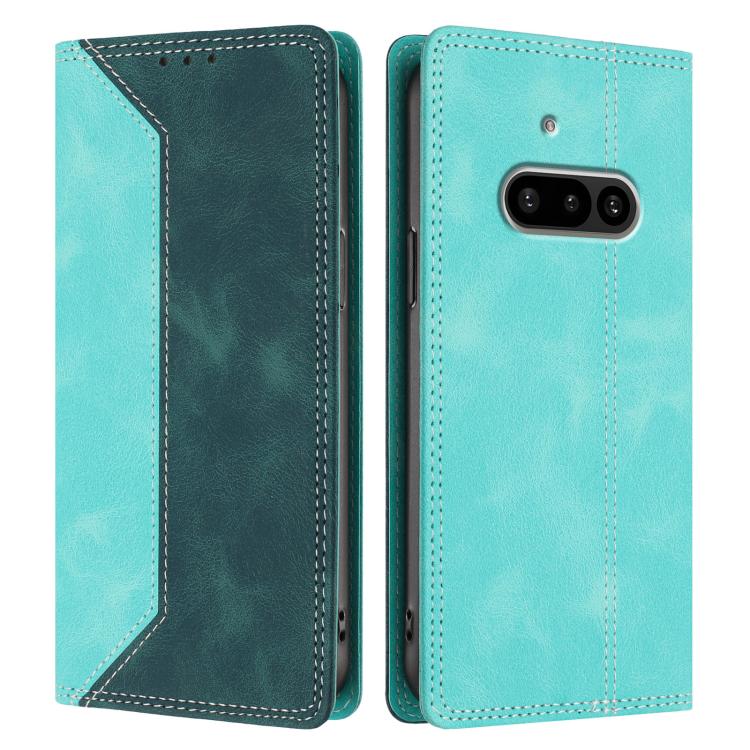 For Nothing Phone 3a Skin Feel Two-tone RFID Blocking Vegan Leather Phone Case