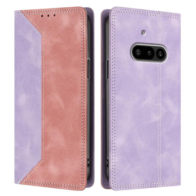For Nothing Phone 3a Skin Feel Two-tone RFID Blocking Vegan Leather Phone Case