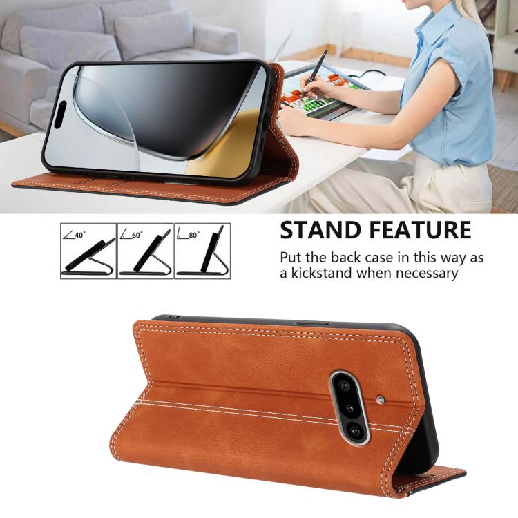 For Nothing Phone 3a Skin Feel Two-tone RFID Blocking Vegan Leather Phone Case