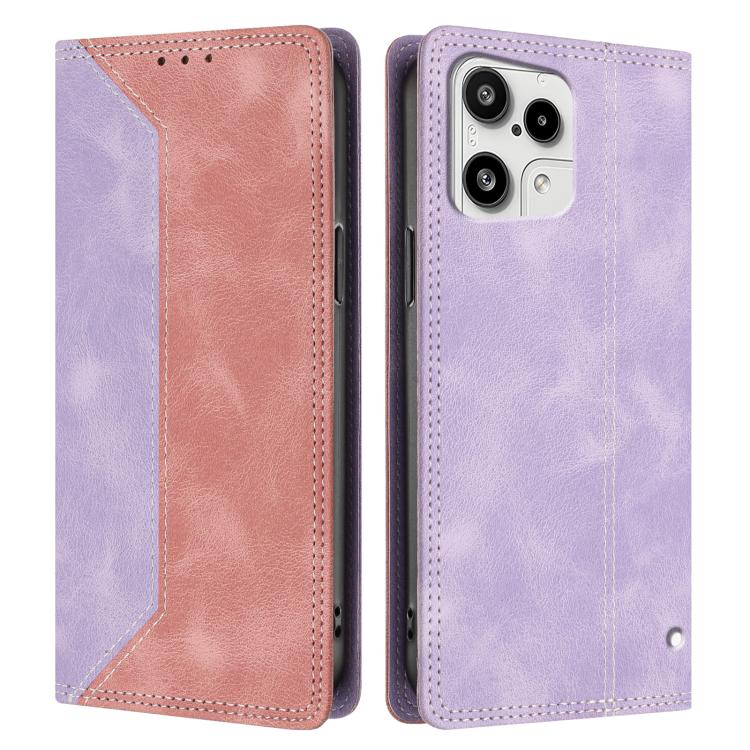 For Nothing Phone 3a Lite Skin Feel Two-tone RFID Blocking Vegan Leather Phone Case