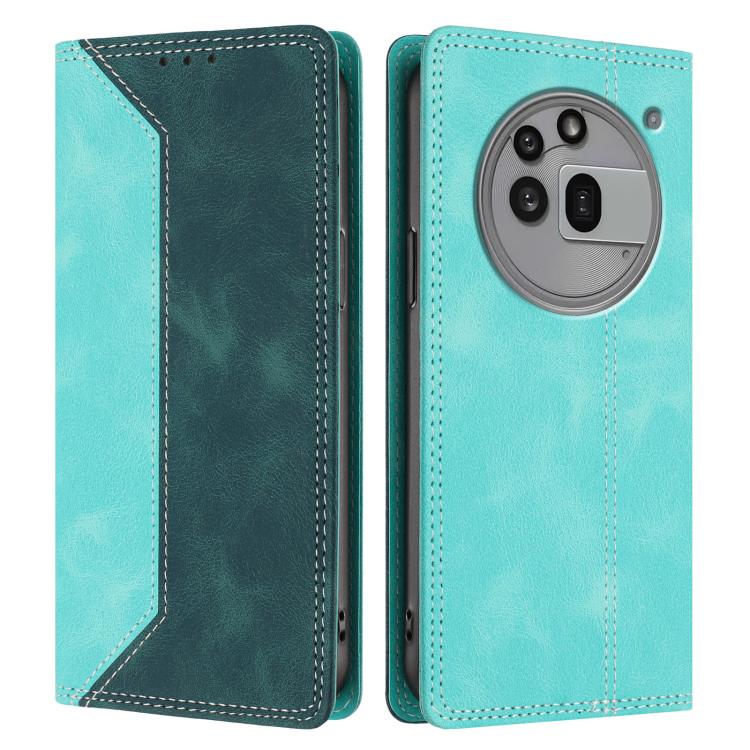 For Nothing Phone 3a Pro Skin Feel Two-tone RFID Blocking Vegan Leather Phone Case