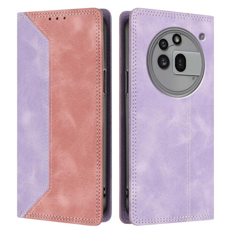 For Nothing Phone 3a Pro Skin Feel Two-tone RFID Blocking Vegan Leather Phone Case