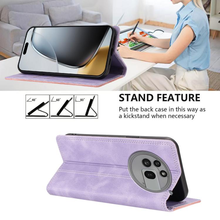 For Nothing Phone 3a Pro Skin Feel Two-tone RFID Blocking Vegan Leather Phone Case