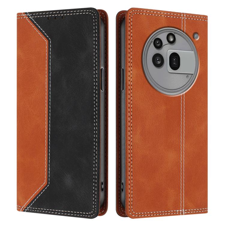 For Nothing Phone 3a Pro Skin Feel Two-tone RFID Blocking Vegan Leather Phone Case