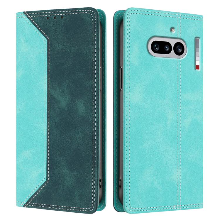 For Nothing Phone 4a Skin Feel Two-tone RFID Blocking Vegan Leather Phone Case