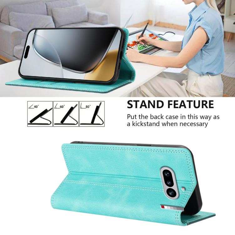 For Nothing Phone 4a Skin Feel Two-tone RFID Blocking Vegan Leather Phone Case