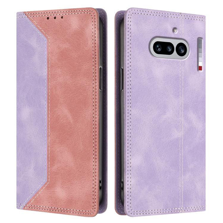 For Nothing Phone 4a Skin Feel Two-tone RFID Blocking Vegan Leather Phone Case