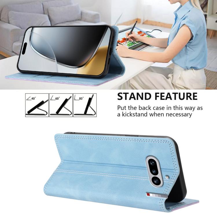 For Nothing Phone 4a Skin Feel Two-tone RFID Blocking Vegan Leather Phone Case